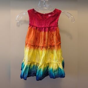 Isaac Mizrahi rainbow tiered dress girls 4 100% cotton